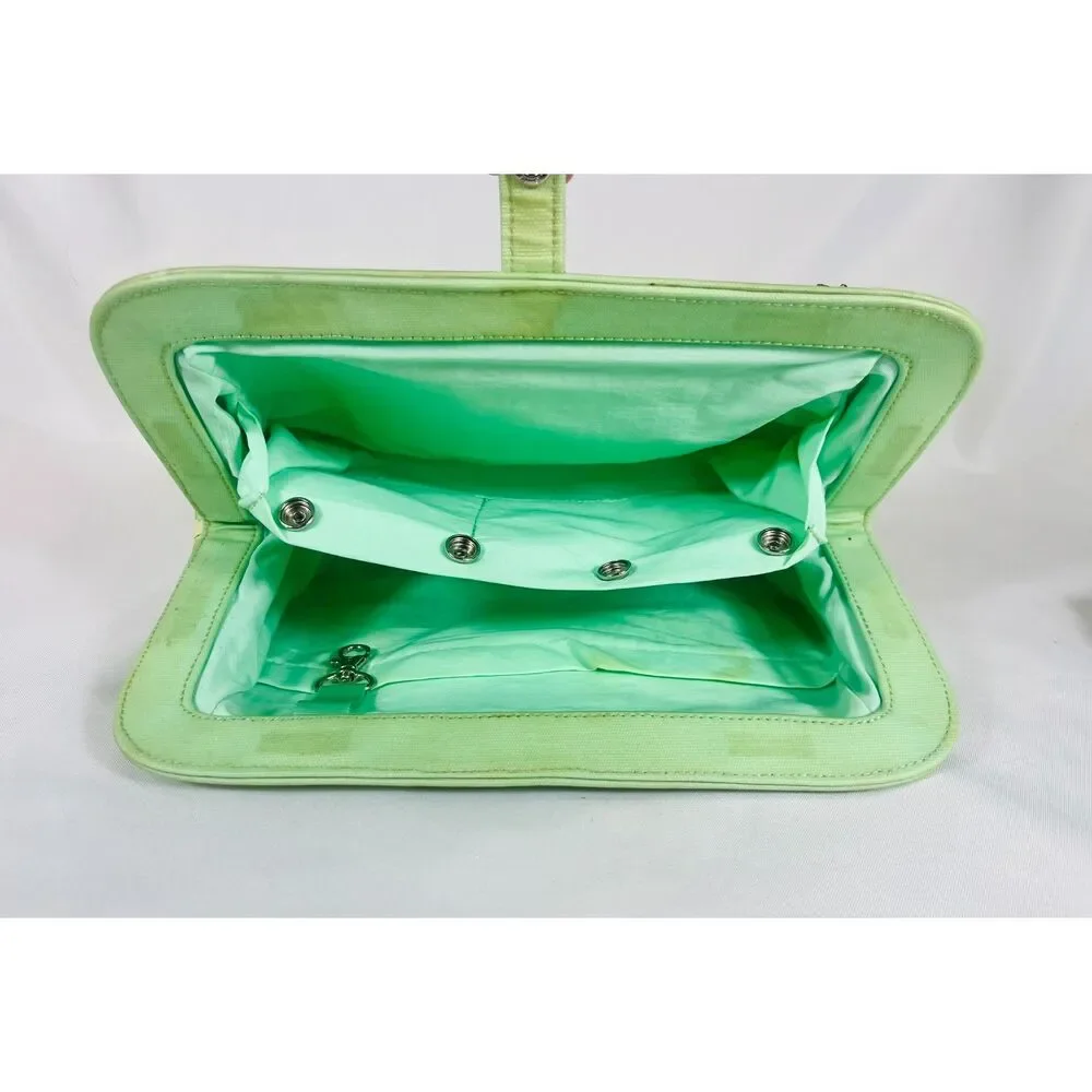 Petunia Pickle Bottom Diaper Bag Clutch Wristlet Green Fans Changing Pad